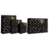 Medium Gift Bags Gold & White Spots 24669-3