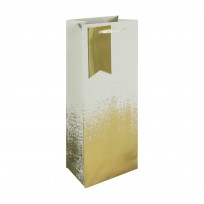 Cream Gold Distressed Bottle Bag x 12    35377-4C