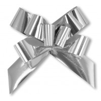 Pull Bow Silver Metallic 19mm (100) PB-M19S