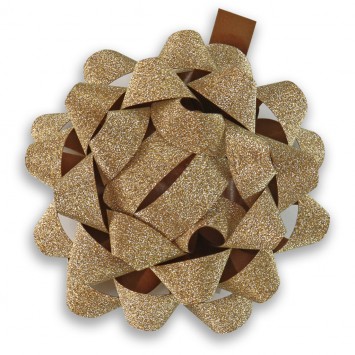 Bows Poly Glitter Large Brown (50)  BPGLBR
