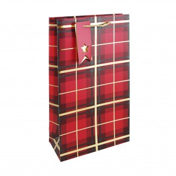 Bag Bottle Double Tartan (12) X31283-22C